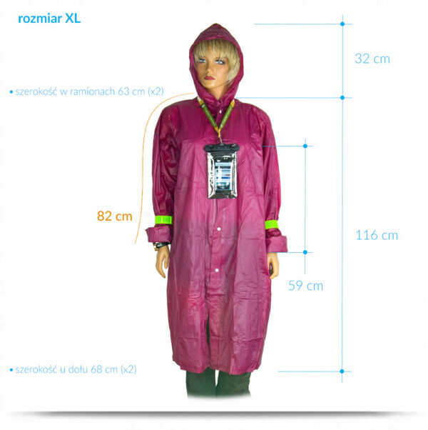 płaszcz przeciwdeszczowy bordowy XL