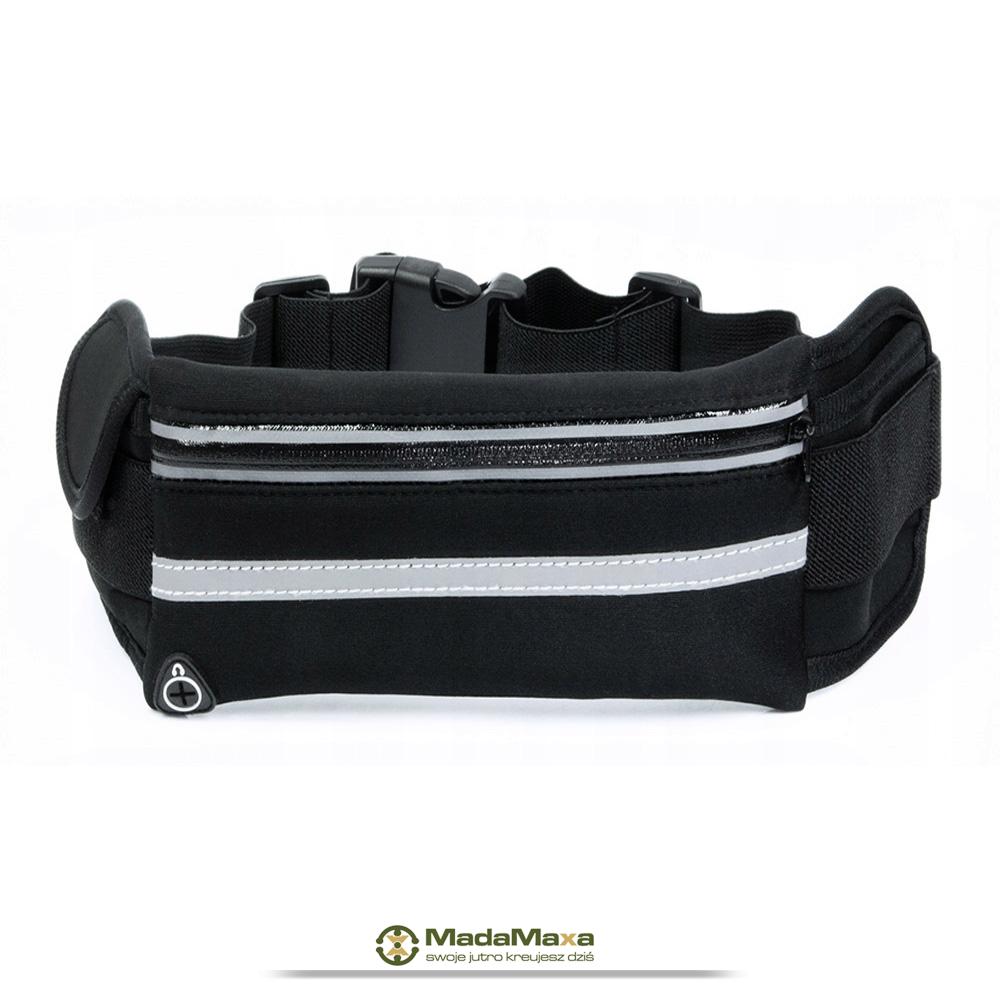 Czarna Sportowa Saszetka Nerka Biodrówka do Biegania GT Sport Solid HR - KF64 - obrazek 2
