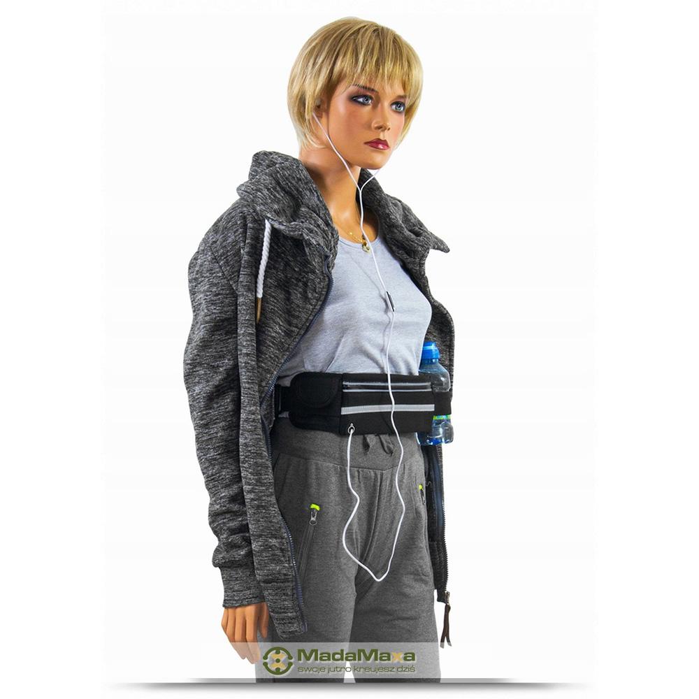 Czarna Sportowa Saszetka Nerka Biodrówka do Biegania GT Sport Solid HR - KF64 - obrazek 6