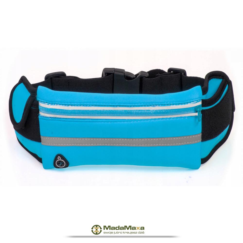 Niebieska Sportowa Saszetka Nerka Biodrówka do Biegania GT Sport Solid HR - KF59 - obrazek 2