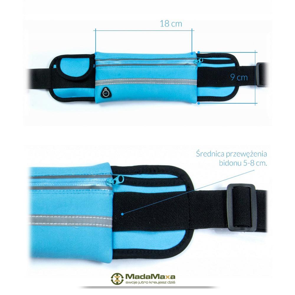 Niebieska Sportowa Saszetka Nerka Biodrówka do Biegania GT Sport Solid HR - KF59 - obrazek 5