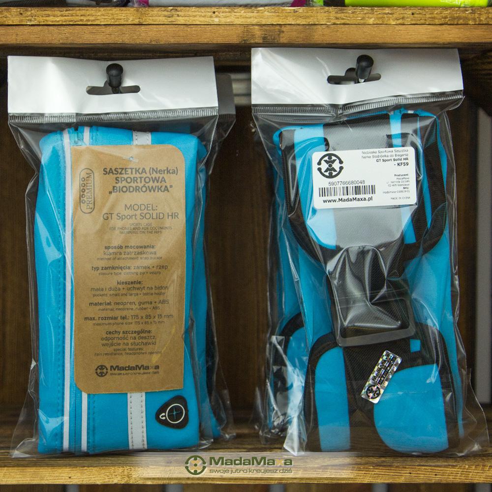 Niebieska Sportowa Saszetka Nerka Biodrówka do Biegania GT Sport Solid HR - KF59 - obrazek 8