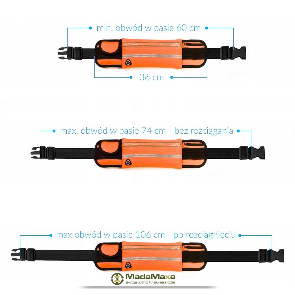Marchewkowa / Pomarańczowa Sportowa Nerka do Biegania GT Sport Solid HR - KF63 - obrazek 5