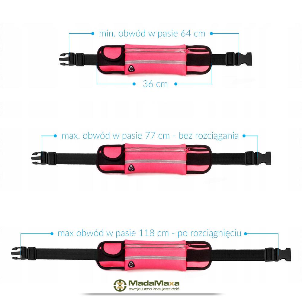 Różowa Sportowa Saszetka Nerka Biodrówka do Biegania GT Sport Solid HR - KF62 - obrazek 4