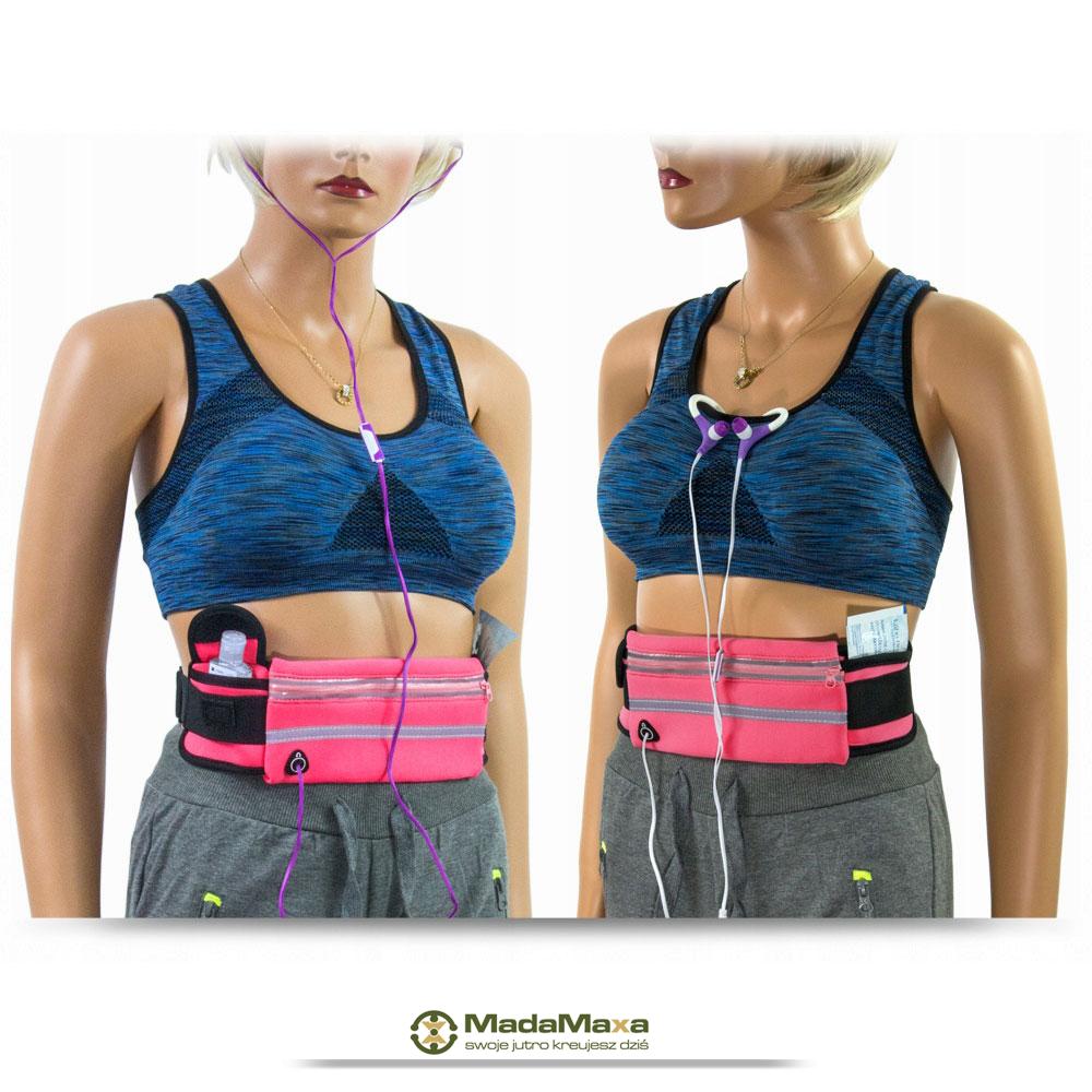 Różowa Sportowa Saszetka Nerka Biodrówka do Biegania GT Sport Solid HR - KF62 - obrazek 7