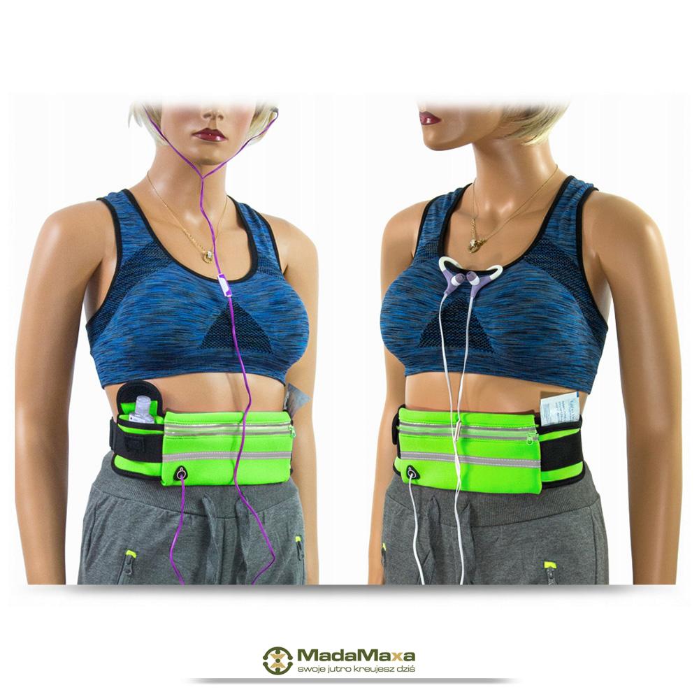 Zielona Sportowa Saszetka Nerka Biodrówka do Biegania GT Sport Solid HR - KF61 - obrazek 6