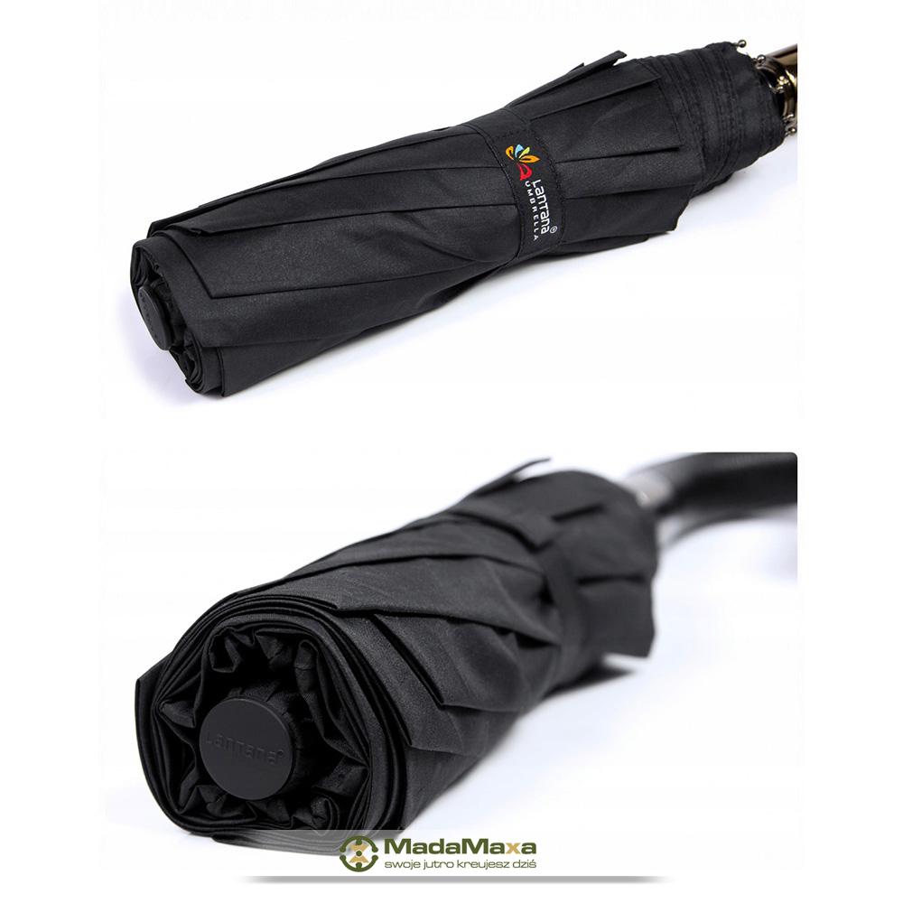 Składany Automatyczny Parasol Damsko-Męski Sztormowy Wiatroodporny LANTANA SKIN FAMILY XXL KF127 - obrazek 3