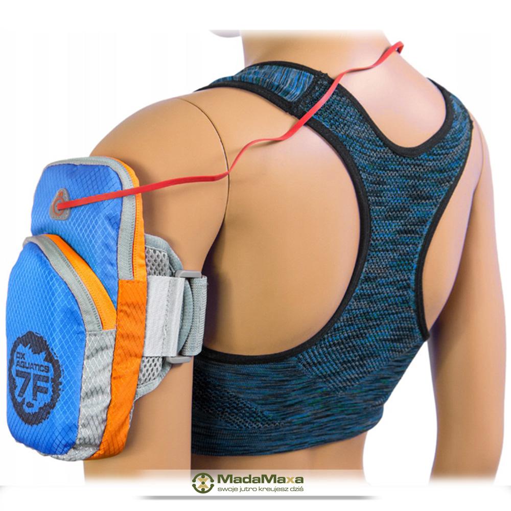 Niebieski Armband do Biegania, Etui Sportowe na Ramię z nadrukiem - DX AQUATICS 7F - KF65