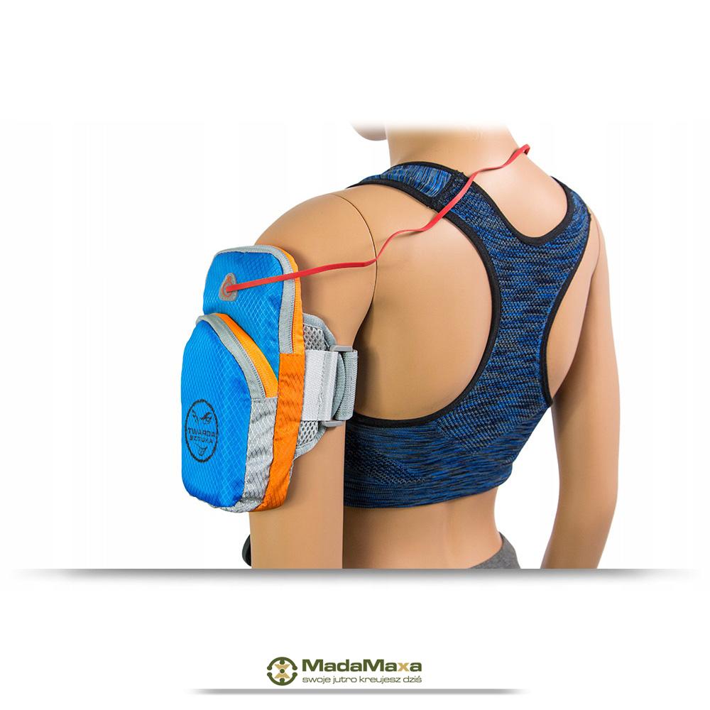 Niebieski Armband do Biegania, Etui Sportowe na Ramię z nadrukiem - TWARDA SZTUKA - KF65 - obrazek 4