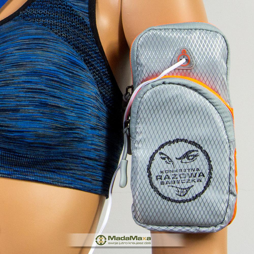 Srebrny Armband do Biegania, Etui Sportowe na Ramię z nadrukiem - Konkretna Razowa Babeczka - KF69
