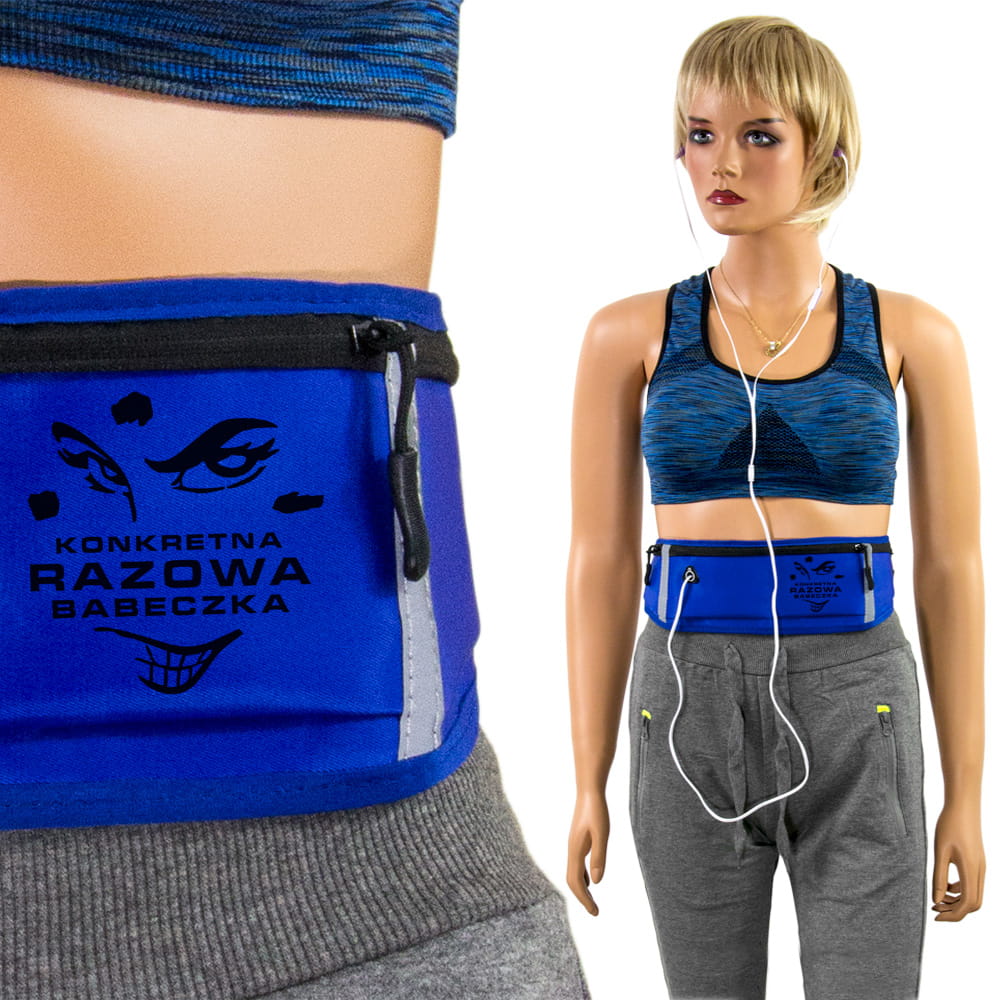 Granatowa NERKA ( biodrówka na pas ) z nadrukiem + opaski odblaskowe - model DX AQUATICS 7F - obrazek 2