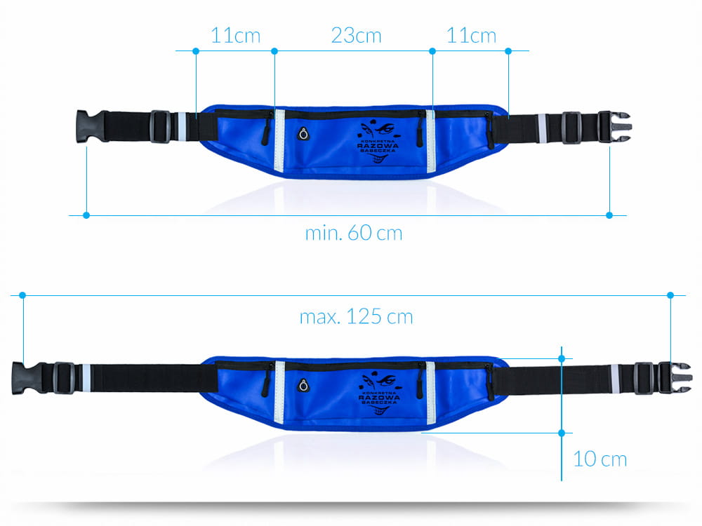 Granatowa NERKA ( biodrówka na pas ) z nadrukiem + opaski odblaskowe - model DX AQUATICS 7F - obrazek 11