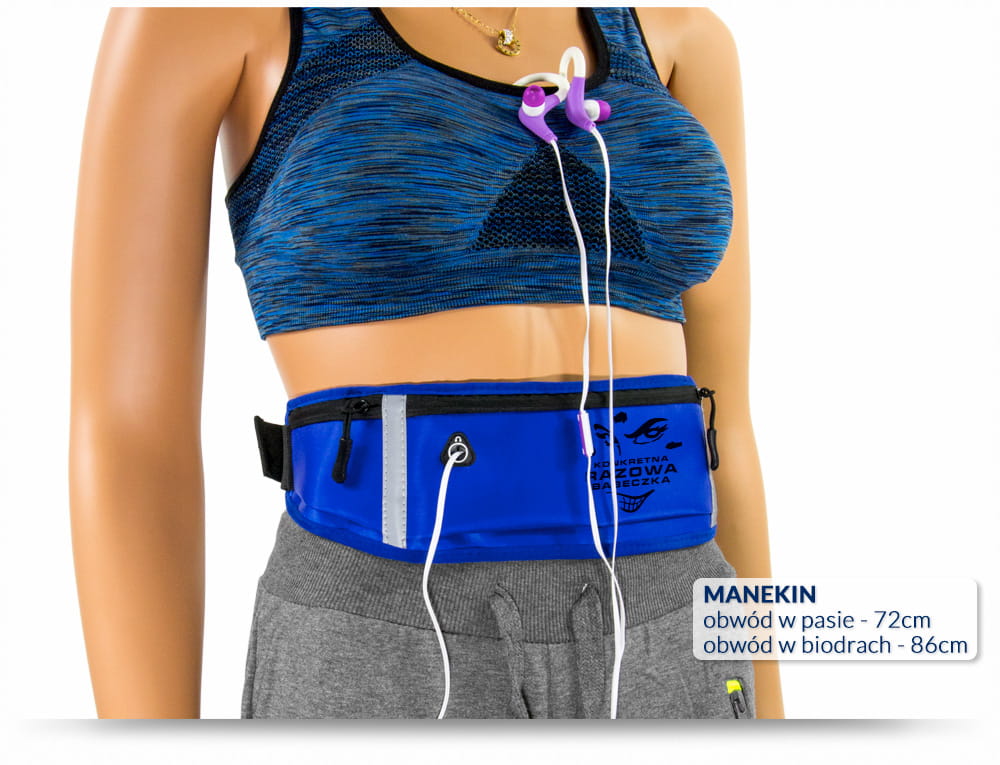 Granatowa NERKA ( biodrówka na pas ) z nadrukiem + opaski odblaskowe - model DX AQUATICS 7F - obrazek 12