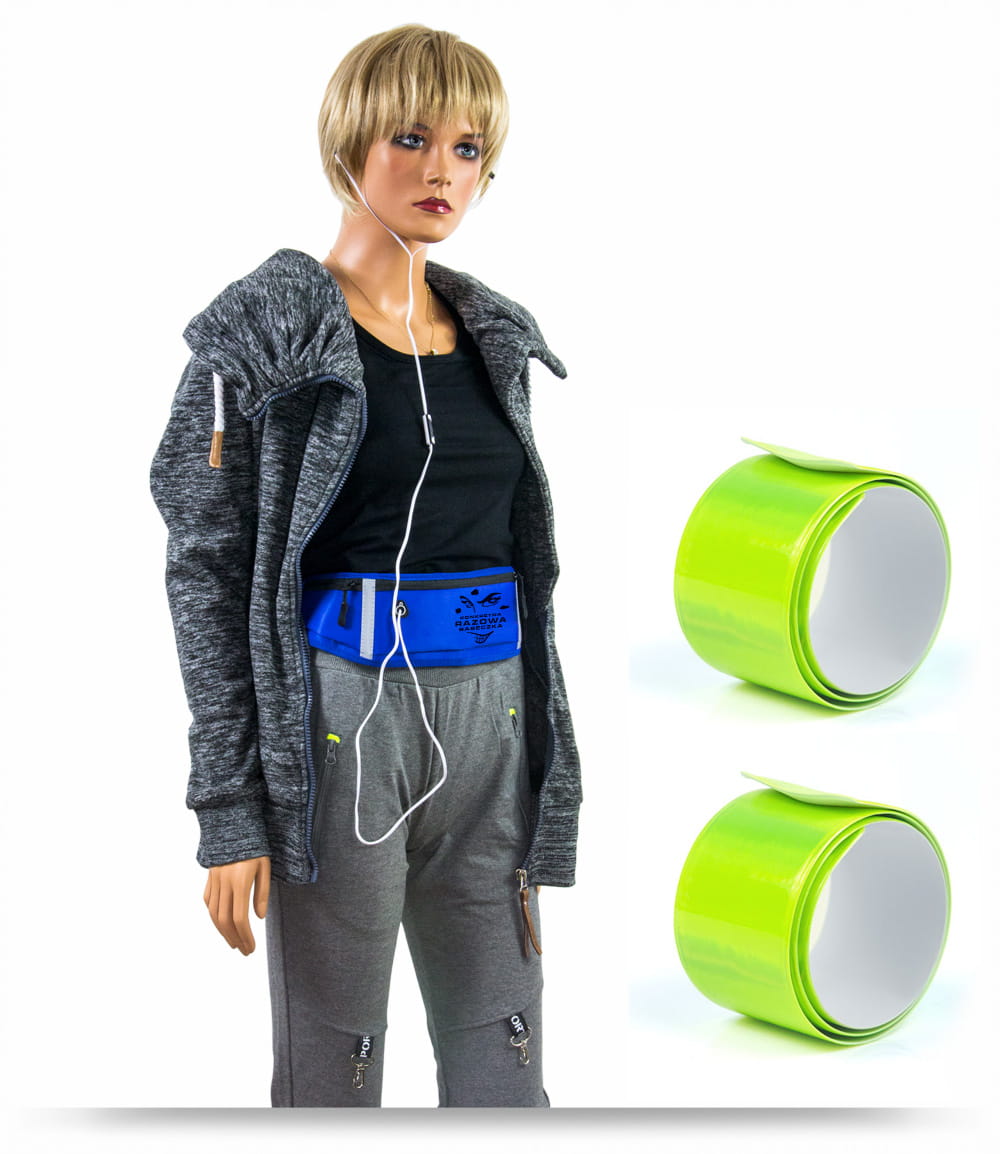 Granatowa NERKA ( biodrówka na pas ) z nadrukiem + opaski odblaskowe - model DX AQUATICS 7F - obrazek 14