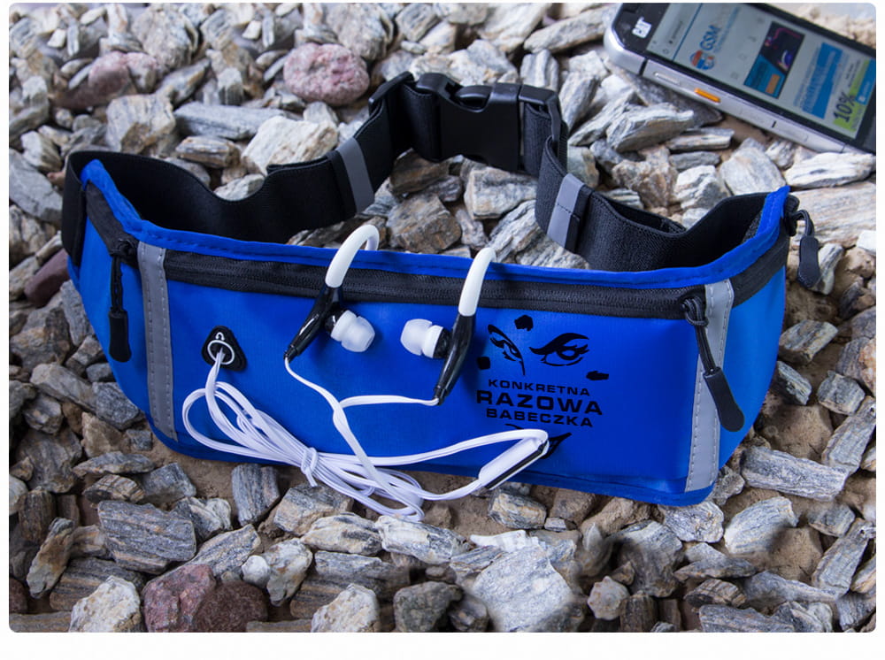 Granatowa NERKA ( biodrówka na pas ) z nadrukiem + opaski odblaskowe - model DX AQUATICS 7F - obrazek 6