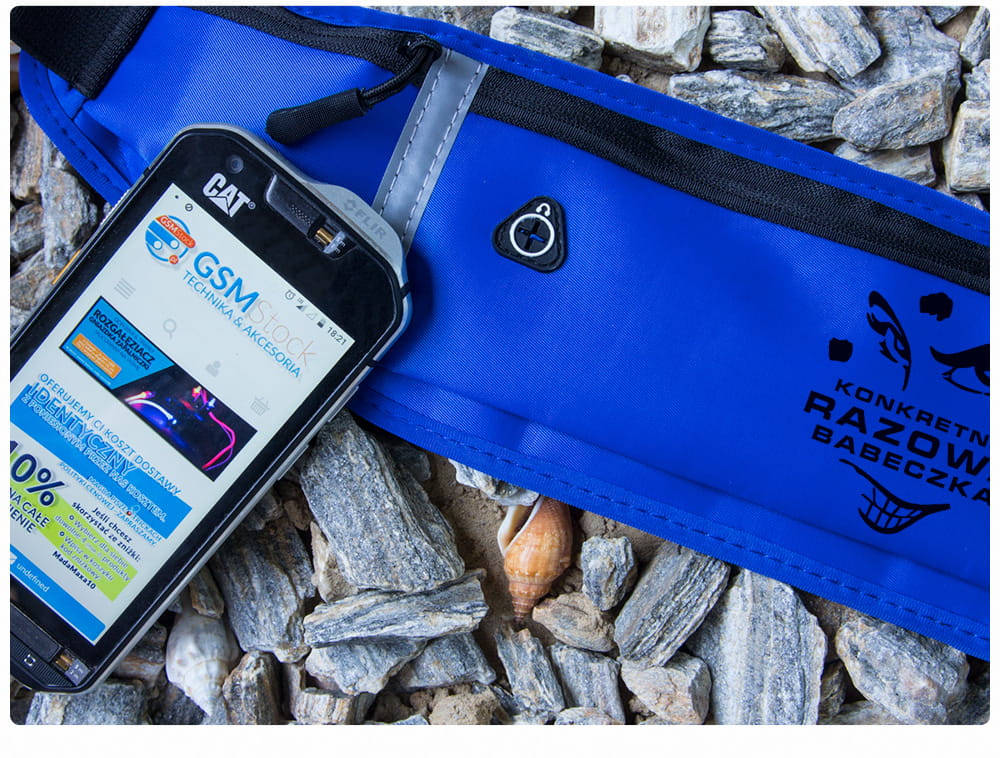 Granatowa NERKA ( biodrówka na pas ) z nadrukiem + opaski odblaskowe - model DX AQUATICS 7F - obrazek 7