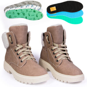 Traperki Damskie Zimowe Sznurowane + Zamek, Terrain Raptor In Winter, ciemno brązowe R. 40/41 KF163 - buty używane