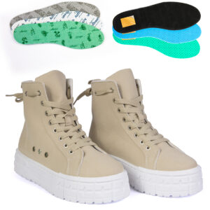 Traperki Damskie Jeansowe Sznurowane Desert Kangaroo Evening Sand, ciemno-beżowe R. 40/41 KF165 - buty używane