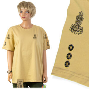 T-shirt unisex z metalowymi oczkami + smycz rozmiar XL TM-SAND-MM-XL Piaskowy KF143