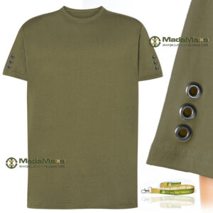 T-shirt unisex z metalowymi oczkami + smycz rozmiar M TM-KHAKI-MM-M Khaki KF150