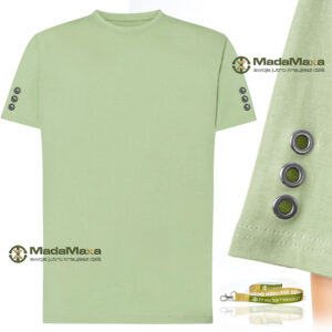 T-shirt unisex z metalowymi oczkami + smycz rozmiar XL TM-PALE-GREEN-MM-XL Miętowy KF155