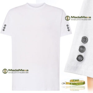 T-shirt unisex z metalowymi oczkami + smycz rozmiar M TM-WHITE-MM-M Biały KF156